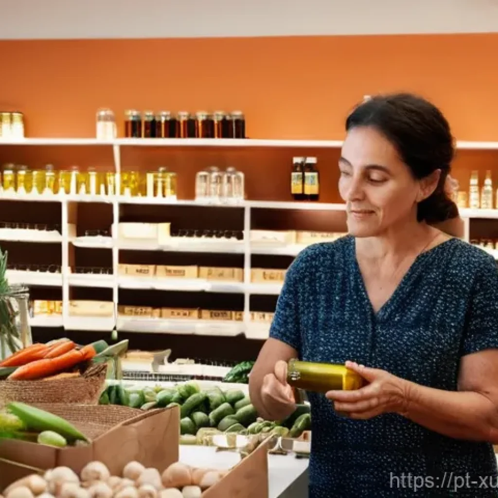 소비자와 지속가능한 브랜드의 상생 - **Prompt:** A vibrant and well-lit indoor artisanal market in a Portuguese city, featuring a diverse...
