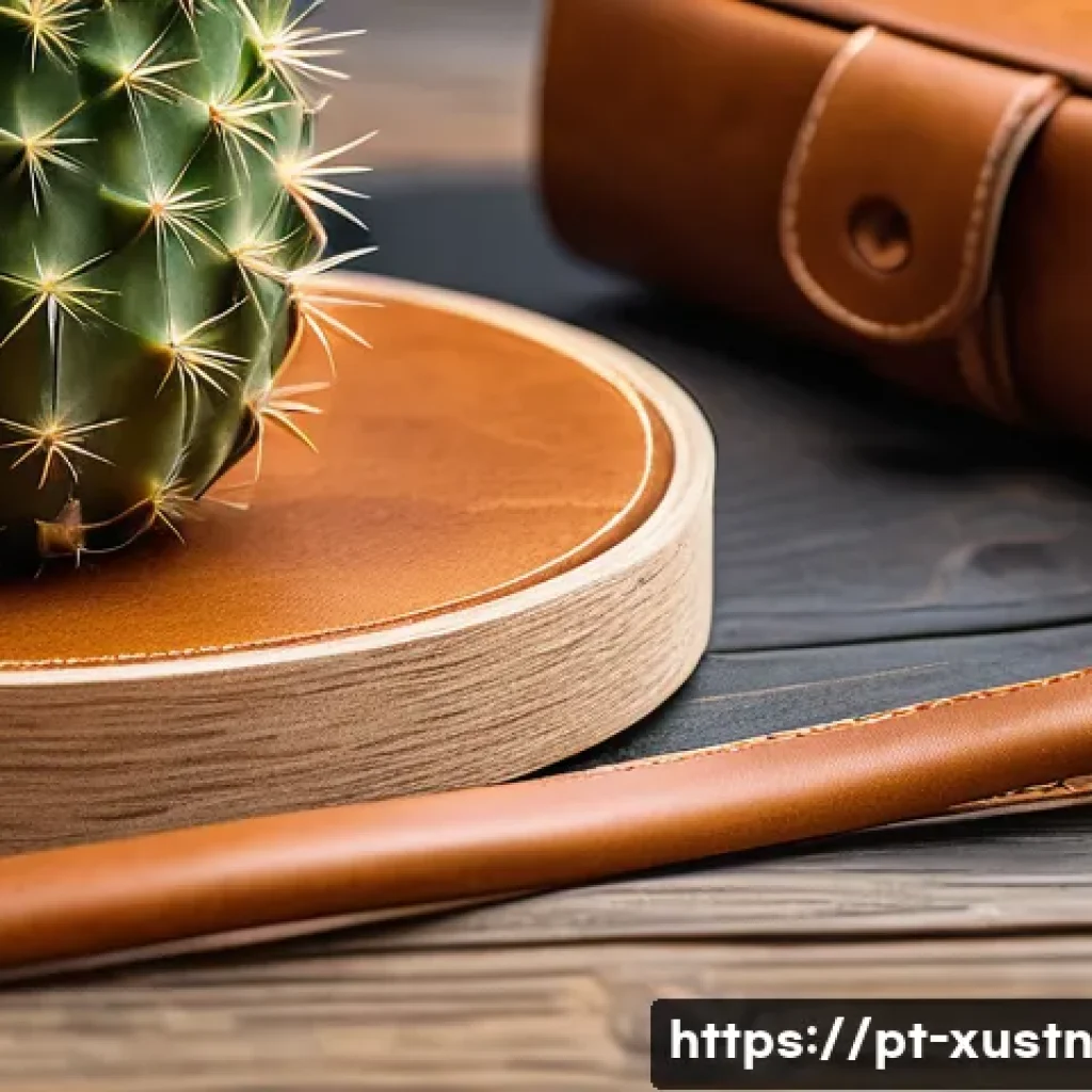 악세서리 브랜드의 지속가능성 평가 기준 - A close-up of elegant sustainable accessories crafted from plant-based vegan leather made from cactu...